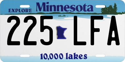 MN license plate 225LFA
