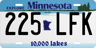 MN license plate 225LFK