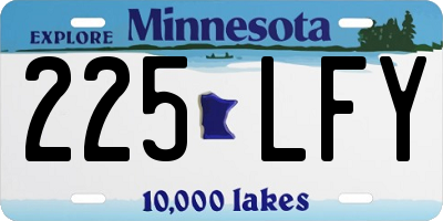 MN license plate 225LFY