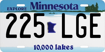 MN license plate 225LGE