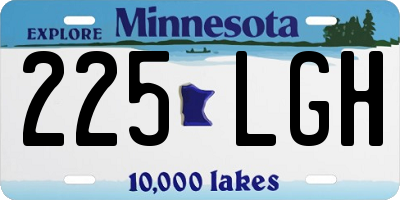 MN license plate 225LGH