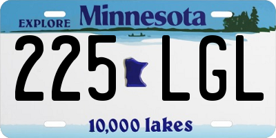 MN license plate 225LGL