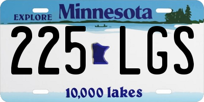 MN license plate 225LGS