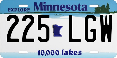 MN license plate 225LGW