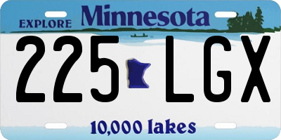 MN license plate 225LGX