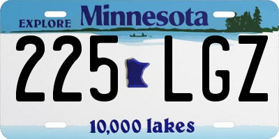 MN license plate 225LGZ