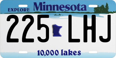 MN license plate 225LHJ