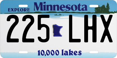MN license plate 225LHX