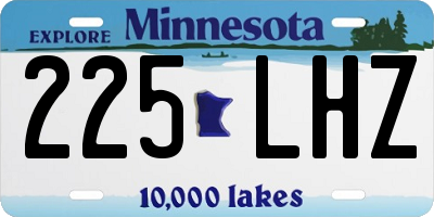 MN license plate 225LHZ
