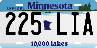 MN license plate 225LIA