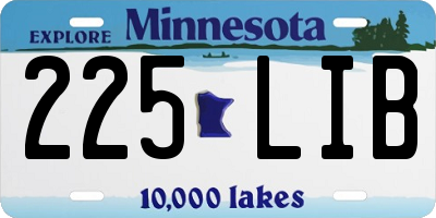 MN license plate 225LIB