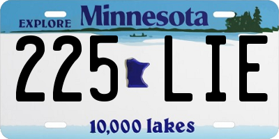 MN license plate 225LIE