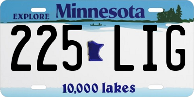 MN license plate 225LIG