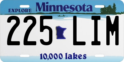 MN license plate 225LIM