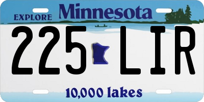 MN license plate 225LIR