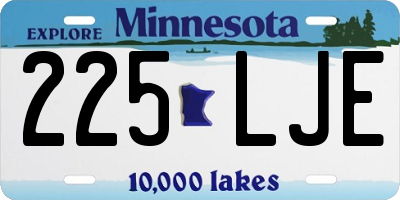 MN license plate 225LJE