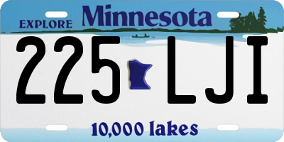 MN license plate 225LJI