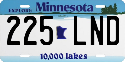 MN license plate 225LND