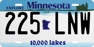 MN license plate 225LNW