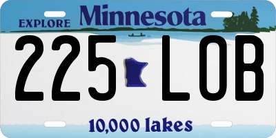 MN license plate 225LOB
