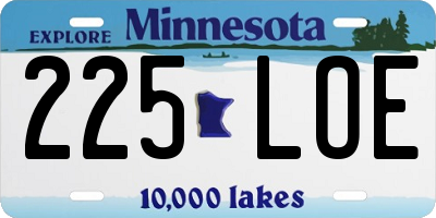MN license plate 225LOE