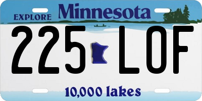 MN license plate 225LOF