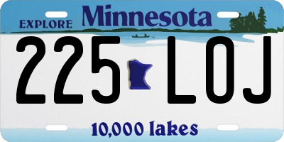 MN license plate 225LOJ