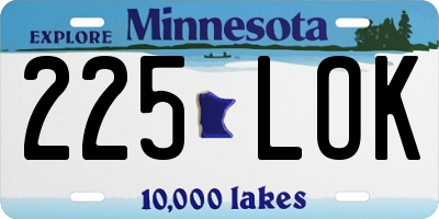 MN license plate 225LOK