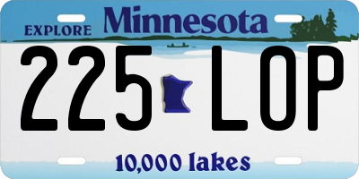 MN license plate 225LOP