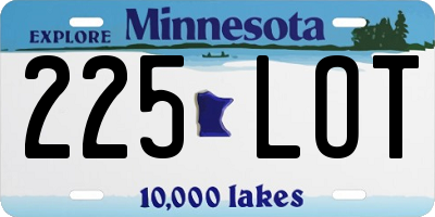 MN license plate 225LOT