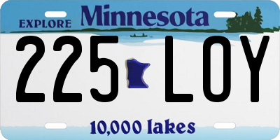 MN license plate 225LOY
