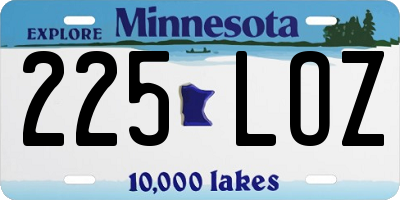 MN license plate 225LOZ