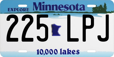 MN license plate 225LPJ