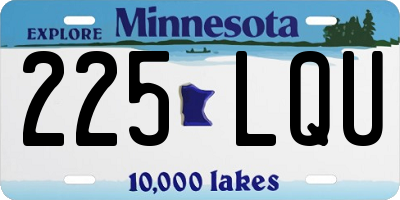 MN license plate 225LQU