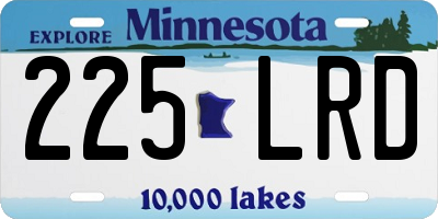MN license plate 225LRD