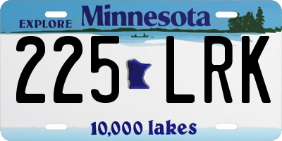 MN license plate 225LRK