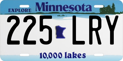 MN license plate 225LRY