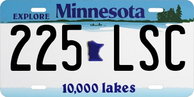 MN license plate 225LSC