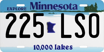 MN license plate 225LSO