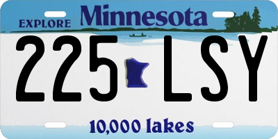 MN license plate 225LSY