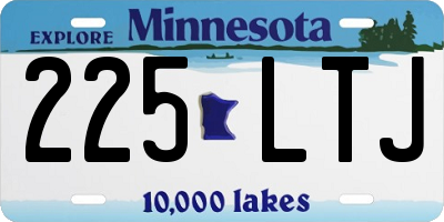 MN license plate 225LTJ