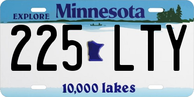 MN license plate 225LTY
