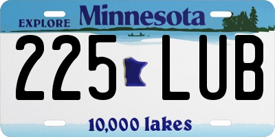MN license plate 225LUB