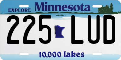 MN license plate 225LUD