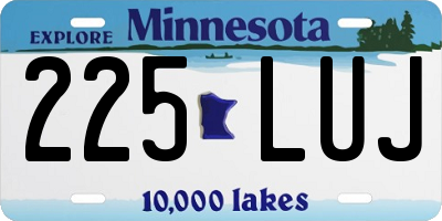 MN license plate 225LUJ