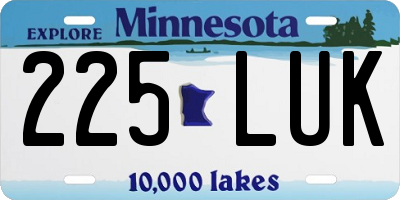 MN license plate 225LUK
