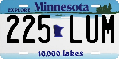 MN license plate 225LUM