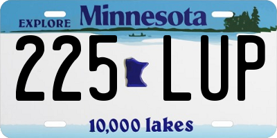 MN license plate 225LUP