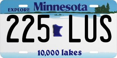 MN license plate 225LUS