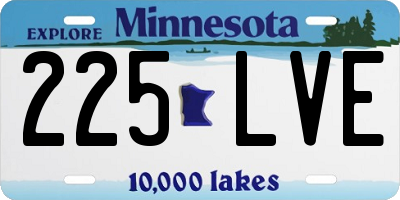 MN license plate 225LVE